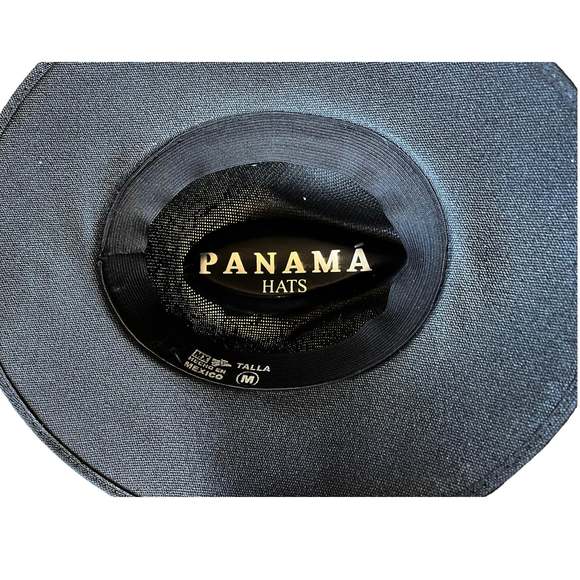 HAT MEXICAN Fiber Hand Painted Fedora Floral Sombrero Panama Bohemian Black Gold - Picture 6 of 12